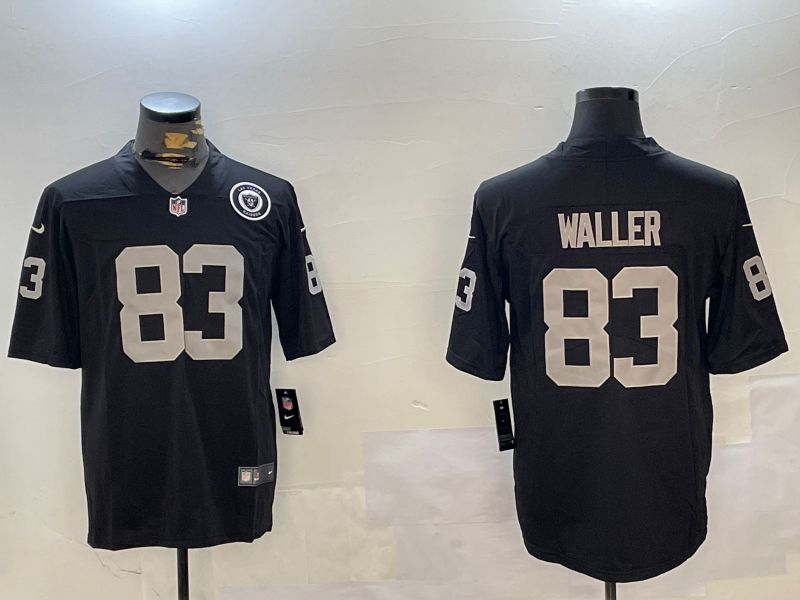 Men Oakland Raiders #83 Waller Black Second generation 2024 Nike Limited NFL Jersey style 2